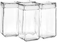 Anchor Hocking 2-Quart Stackable Jars with Glass Lids, Set of 4