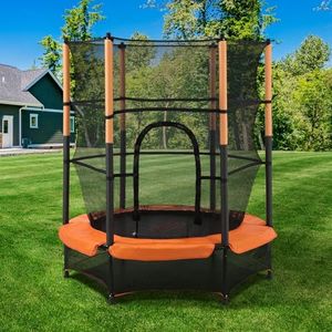 Mazam 55inch Trampoline for Kids Round Trampoline with Enosure Saftey Net, Heavy-Duty Steel Frame and Ladder for Children Aged 6 Years and Above