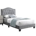 Twin Fabric Upholstered Bed, Grey