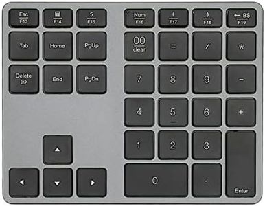 Numeric Keypad, Wireless BT5.0 Number Pad, Portable 35 Keys External Numpad Keyboard, Financial Accounting Keypad for Numeric Input, Compatible for Laptop, Desktop, PC, Notebook