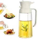 LandHope olive oil spray bottle -2 in 1 Olive Oil Dispenser Bottle for Kitchen and sprayer -18oz/550ml cooking oil spray bottle-Oil Sprayer for Cooking Air Fryer, BBQ, Salad and Steak(White)