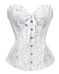 Felcia Women's Corsets Sexy Brocade Overbust Lace up Boned Corsets Shapewear Outfit