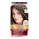 L’Oréal Paris Permanent Hair Colour, Radiant At-Home Hair Colour with up to 100% Grey Coverage, Pro-Keratin, Up to 8 Weeks of Colour, Excellence Crème, G Dark Brown