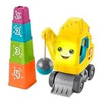 Fisher-Price Baby & Toddler Learning Toy Count & Stack Crane with Blocks, Lights, Music & Sounds for Infants Ages 9+ Months, English, UK + French + German, Version, HXF48