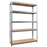 180cm x 90cm x 40cm, Galvanised 5 Tier (175KG Per Shelf), 875KG Capacity Garage Shed Racking Storage Shelving Unit, 5 Year Warranty