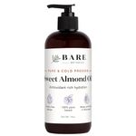 Bare Botanics Pure Sweet Almond Oil 473ml | 100% Pure & Cold Pressed Sweet Almond Oil for Hair & Dry Skin | Almond Body Oil for Skin Moisturizer | Vegan Cruelty-Free and GMO-Free