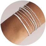 Kyerlyn Dainty Silver Bracelets for