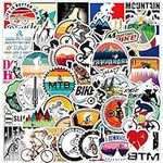 Mountain Bike Premium Vinyl Stickers Decals For Bike, Laptops, Phones, Phone Case, Consoles, Walls, Luggage Case, Books, Bottle - 50 Stickers (1 each design)