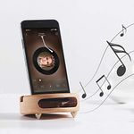 Mate2GO Wood Phone Stand, Acoustic Sound Amplifier Phone Dock Station Speaker Tablet Cradle Handmade Wooden Phone Holder as Gift compatible with iPhone, Samsung, LG,Kindle,Tablets - White Beech