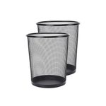 GoodWill Tech Metal Mesh Waste Dustbin, Pack of 2 for Home/Kitchen - Medium (13L) Black,Open-Top