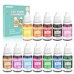 Food Colouring Gel - 12 Colours × 11g Concentrated Gel Food Colouring Set for Cakes, Baking, Decorating, Cooking, Macarons, Icing Gel Food Coloring for Slime Making Kits, Easter Eggs and DIY Crafts