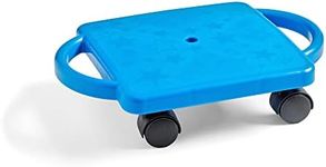 hand2mind Blue Indoor Scooter Board with Safety Handles for Kids Ages 6-12, Plastic Floor Scooter Board with Rollers, Physical Education for Home, Homeschool Supplies (Pack of 1)