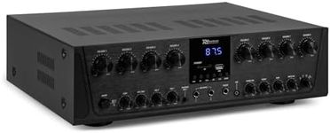 Power Dynamics PV280BT 8-Channel Multi Zone Audio Amplifier 8x 100W with Bluetooth, USB/SD MP3 Player, FM Radio, Optical, Coaxial, RCA, Mic Input & Zone Volume Control
