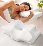 Cervical Neck Pillow for Pain Relief, Adjustable Memory Foam Pillows for Side Back Stomach Sleeper, Orthopedic Contour Bed Pillow