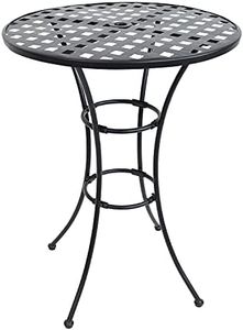 Sunnydaze Elegant Black Wrought Iron Bar Table - 30-Inch Diameter x 39.5 Inches Tall - Dining Table Only