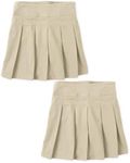 The Children's Place Girls Pleated Skort,Sandy 2 Pack,6X/7S