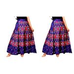 Modern Kart Women's Combo Jaipuri Sanganeri Print, Rajasthani Jaipuri Women Long Mandala Wrap around Maxi skirt (10)