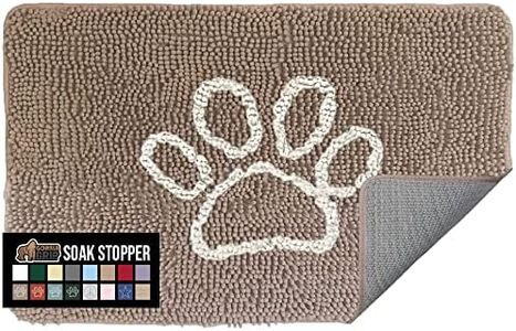 Gorilla Grip Soak Stopper Absorbent Chenille Indoor Doormat, Rubber Backing, Muddy Dog Paws Washable Mat, Quick Dry Microfiber Door Mat Inside Floor, Home Décor Welcome Mats, 30x20, Beige Ivory