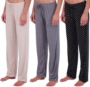 3 Pack: Womens Plus Size Pajama Pants Yummy Soft Knit Pajamas for Women Pant Bottoms Clothes Sexy Pijamas de mujer Sets PJs Fuzzy Silk Sleepwear Lounge Comfy Night Plaid Pink PJ Just My - Set 2, 3X