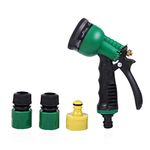 B MARK Hose Nozzle | Heavy Duty Hose Nozzle with 8 Adjustable Watering Patterns | Multifunctional High Pressure Hose Nozzle Sprayer for Home | Watering Lawns and Garden | Car Cleaning