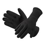 3mm Neoprene Diving Gloves Thermal Anti-Slip Wetsuit Gloves Adult Elastic Warm Scuba Gloves Wear-resistant Swimming Surfing Fishing Diving Gloves Kayaking Canoe Gloves Water Sport Gloves for Men Women