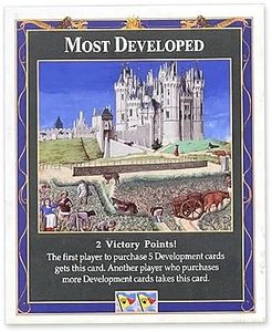 TABLETOP MONTHLY Most Developed Card compatible with Catan's Settlers of Catan, Seafarers, Cities and Knights and Catan Expansions