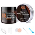 NIUB Leather Recoloring Balm, 8.5Oz Dark Brown with Oil Leather Color Restorer, Leather Scratch Remover, Leather Restorer for Couches,Furniture,Leather Shoes, Leather Couch Paint,Leather Balm