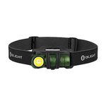 OLIGHT Compact headlamp with Red Light Perun 2 Mini Rechargeable Camping Headlamp 1100 Lumens White LED, Right angle flashlight for Running, Hiking, Camping, Working -OD Green