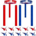 Twistover 10 Pcs Player Flag Football Set Adjustable Flag Football Belts with 3 Flags Per Belt Football Belt Play Wristbands (Red)