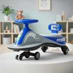 Baybee Pluto Baby Swing Cars for Kids | Twister Push Ride on Toy Kid Car with RGB Lights, Music & Back Rest | Ride on Baby Car | Magic Cars for Kids 3 to 8 Years Boys Girls (Blue)