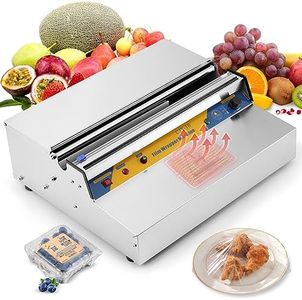 Hanchen Film Wrapper with Built-in heating plate, Film Wrapping Machine 110v US Plug Hand Wrapping Machine Heating Film Sealing for Food Fruit Tray Food Packaging in Supermarket, Fruit Shop, Hotel 18"