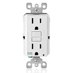 Leviton GFWR1-W Self-Test, Weather Resistant, GFCI Receptacle, Nema 5-15r 15A-125V @ Receptacle, 20A-125V Feed-Through-White