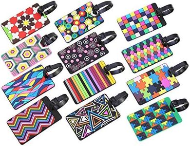 12 Pieces Luggage Tags Assorted Travel Suitcase Labels Business ID Card Holder