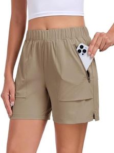 Nomolen Womens 5'' Hiking Athletic Shorts Quick Dry Lightweight Golf Casual Summer Shorts with Zipper Pockets
