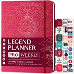 Legend Planner PRO – Undated Weekly & Monthly Life Planner for Goals & Productivity. Time Management Organizer Notebook, 18x25.5cm (Hot Pink)