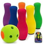 Kids Bowling Set Indoor Outdoor Toy Bowling Set，Soft Bowling Games，Educational Birthday Gifts for Boys Girls Ages 3 4 5 (6 Pins and 1 Ball)