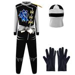 Katara 1771 (10+ models) Ninja Warrior Fancy Dress Outfit, Costume For Boys, For Children's Cosplay and Dress Up Party - White - M (6-8 years)