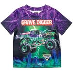 Monster Jam Grave Digger Little Boys Graphic T-Shirt Purple/Green 6