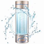 ZHJSHOU Hydrogen Water Bottle, 260ml Rechargeable Portable Hydrogen Rich Water Generator, 9000PPb Gold Hydrogen Water Ionizer Machine for Office Home, With sprayer