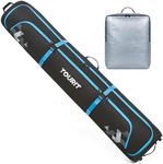 TOURIT Rolling Ski Bag and Ski Boot Bag Combo - Fully Padded Ski Bag with Wheels for Air Travel, Water-Resistant 900D Oxford Fabric, Foldable Wheeled Ski Bag Holds 2 Pairs of Skis (195cm) - Black