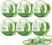 Aloderma Organic Aloe Vera Gel for Body Made within 12 Hours of Harvest, 96% Pure Aloe Vera Gel for Skin, Scalp, & Hair, Soothing Aloe Face Moisturizer, Multipurpose, Hydrating Aloe Gel, 7oz, 6 Pack