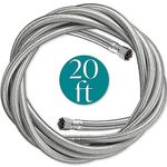 Refrigerator Water Line for Ice Maker Braided - 20' Pex Water Supply Lines Hose for Fridge Outlet Box with 1/4 Comp Fitting