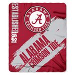 Northwest NCAA University of Alabama Crimson Tide Fleece Painted Blanket, 50" x 60", Team Colors, One Size