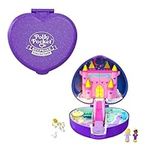 Polly Pocket Keepsake Collection Starlight Castle Compact, Enchanted Castle Theme, Special Box, Polly & Prince dolls, Carriage, Swan & Unicorn Figures, Collectible Gift for Polly Fans, HFJ64