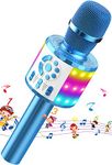 Karaoke Wireless Microphone, Kids Bluetooth Mic with LED, Wireless Karaoke Handheld Speaker Toy for Boys Girls, Home KTV/Parties Popular Singing for Adults Support Android & iOS Devices