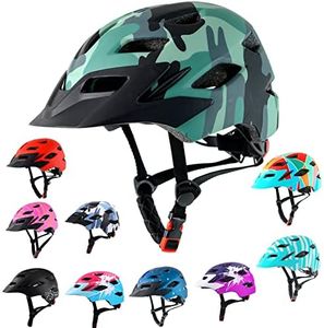 Kids Bike Helmet,Bavilk Kids Boys Girls Bike Helmets with LED Light Detachable Visor Children Youth Teen Multi-Sport for Skating Cycling Scooter Skateboard Adjustable & Lightweight 19.7"-22.4"