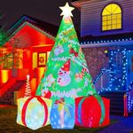 COMIN 7 FT Christmas Inflatables Tree Outdoor Decorations Blow Up Yard 3 Present Boxes with Built-in LEDs for Indoor Party Garden Lawn Decor