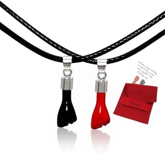 HAND-PRO Conjunto de 2 amuletos de la suerte y protección Mano negra para el Mal de ojo collar protector figa - Para regalo de parejas