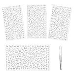 Vicloon 1300Pcs Self Adhesive Bling Clear Rhinestone Stickers, 4 Sheets Acrylic Crystal Gems Stickers with Pick Up Tweezer for DIY Craft Jewel Clothes Makeup Festival Carnival Decro (3mm/4mm/5mm/6mm)