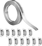 Lechansen Adjustable Hose Clamps 5m/16.4ft DIY Worm Clamp Set 304 Stainless Steel Large Jubilee Clips Gear Duct Tube Band Clips for Intercooler Fuel Line Radiator Automotive & Mechanical Plumbing